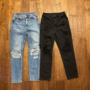 American Eagle Mom Jeans Distressed Denim Size 4 Long / Regular